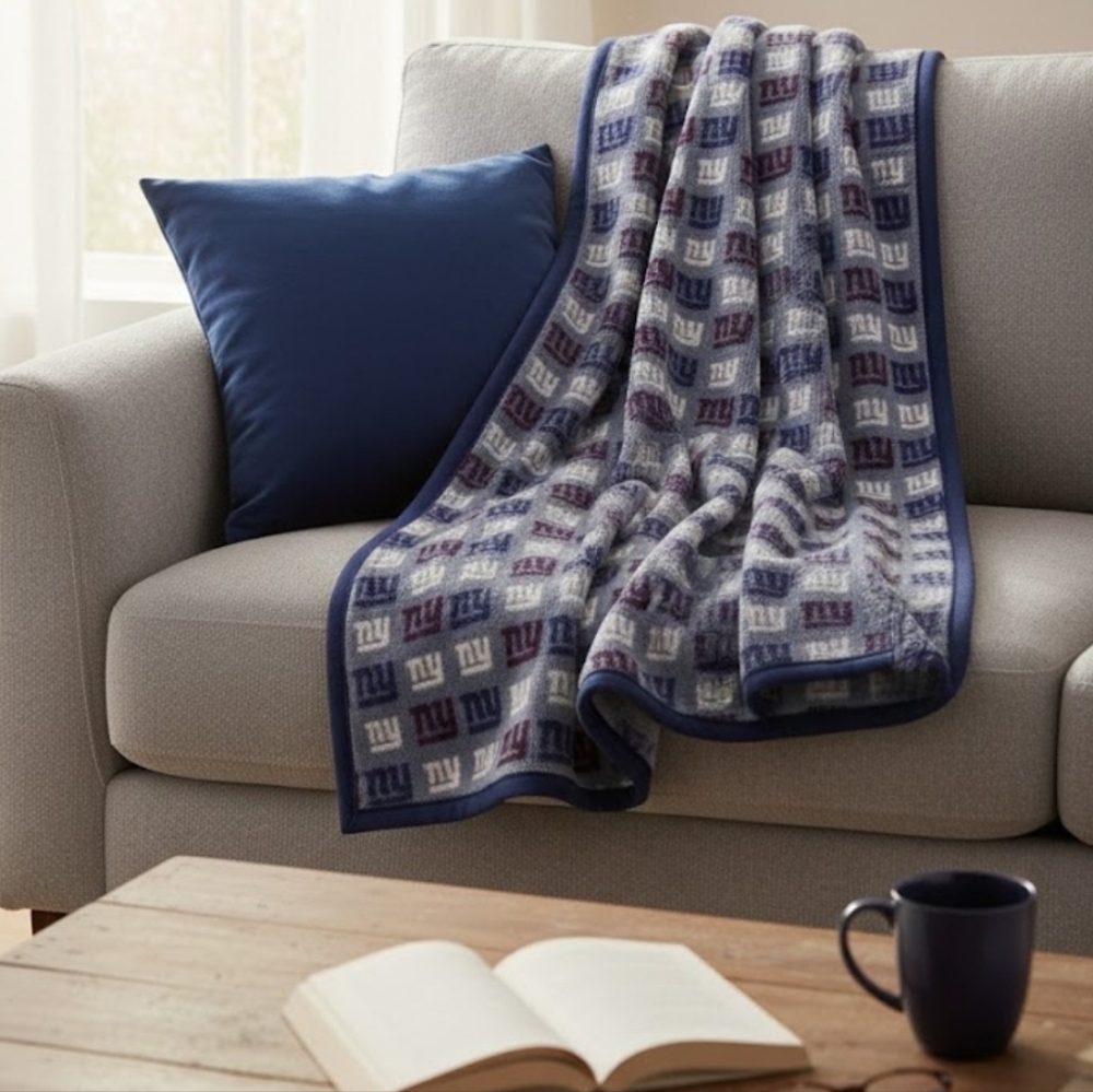 New York Giants Pegasus 60" x 72" Supe Plush Logo Roll Ultra Cozy Blanket
